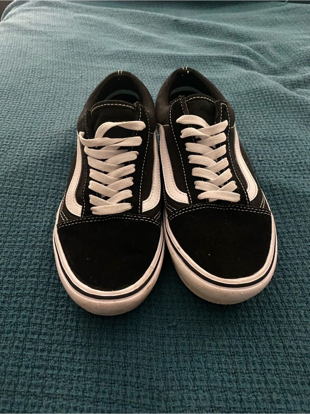 Vans Black and White Old Skool Low-Top Sneakers